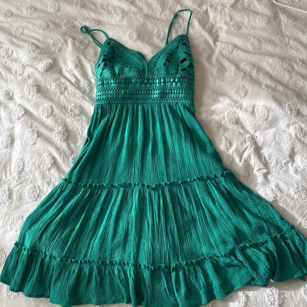 Green mini dress